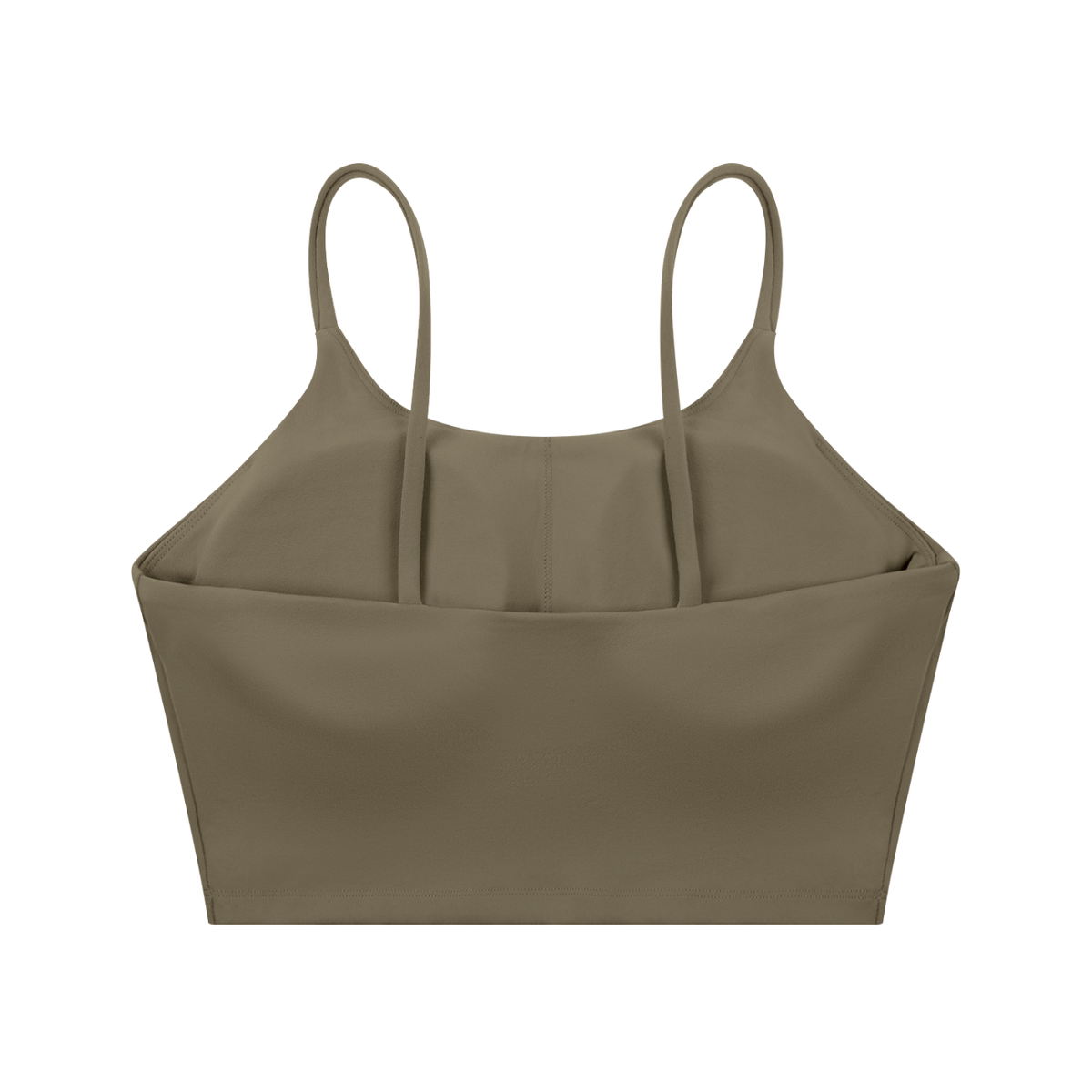 Strappy Longline Tank in Gray Coffee, back view