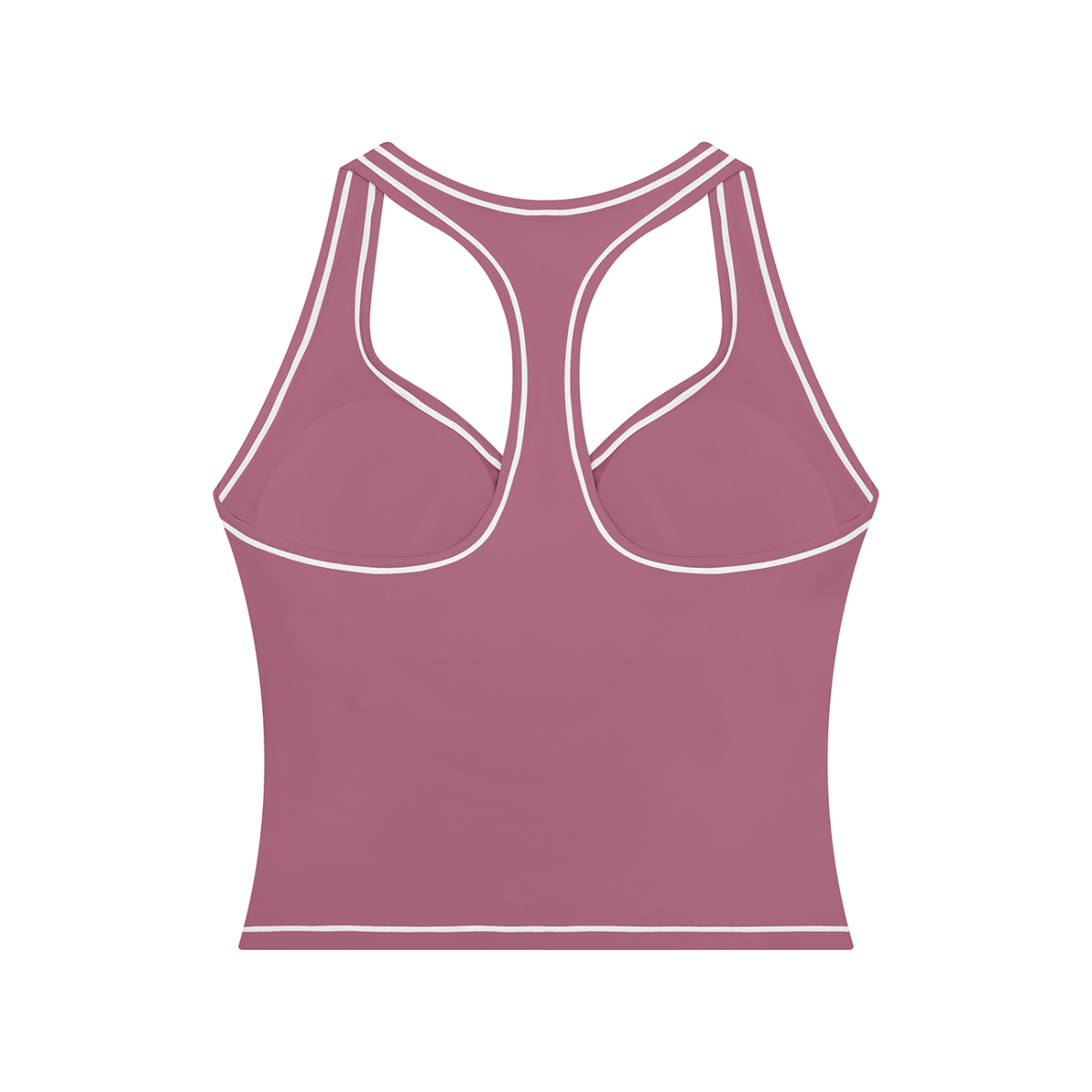 Topstitch Crop Tank in Purple, back view