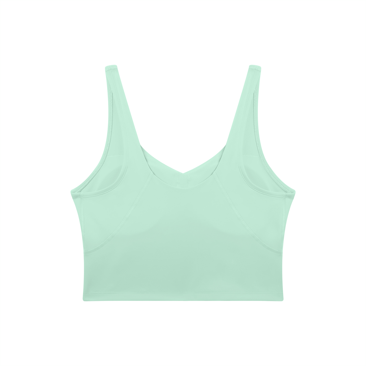 V-Neck Longline Tank in Mint Green, back view