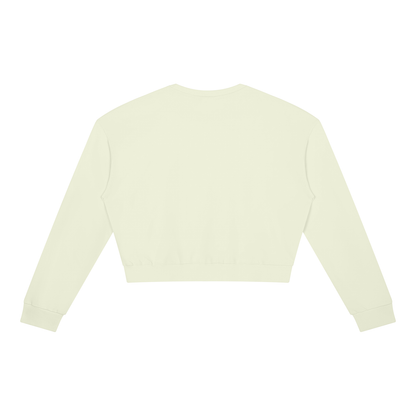 Cropped Crewneck Sweatshirt in Light Green, back view
