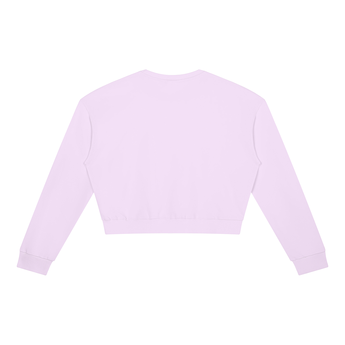 Cropped Crewneck Sweatshirt in Light Purple, back view