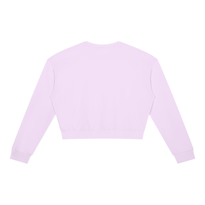 Cropped Crewneck Sweatshirt in Light Purple, back view