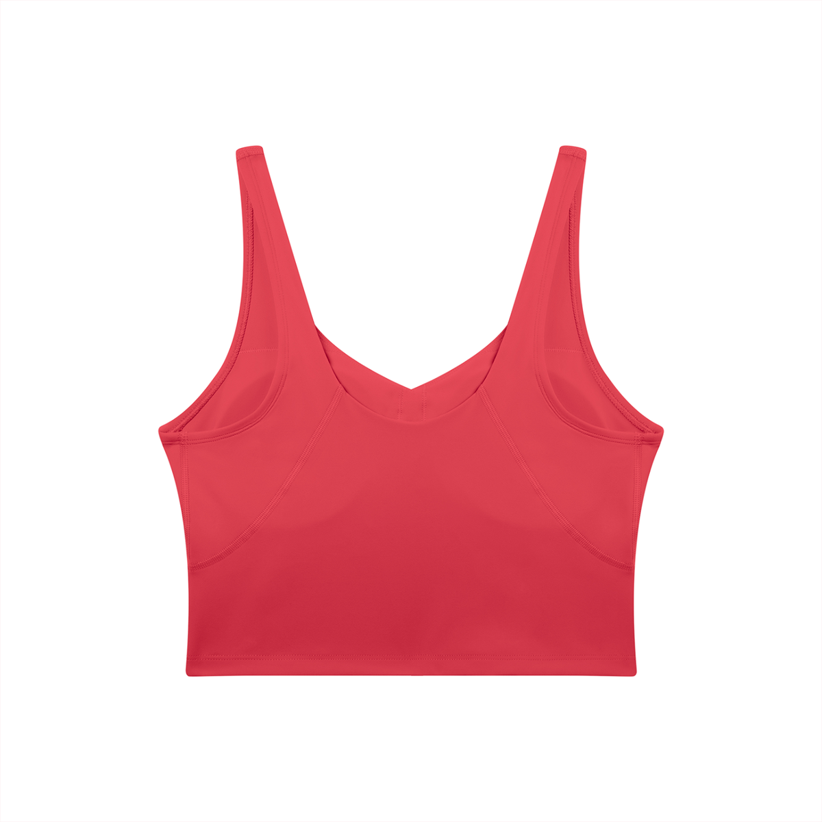 V-Neck Longline Tank in Brick Red, back view