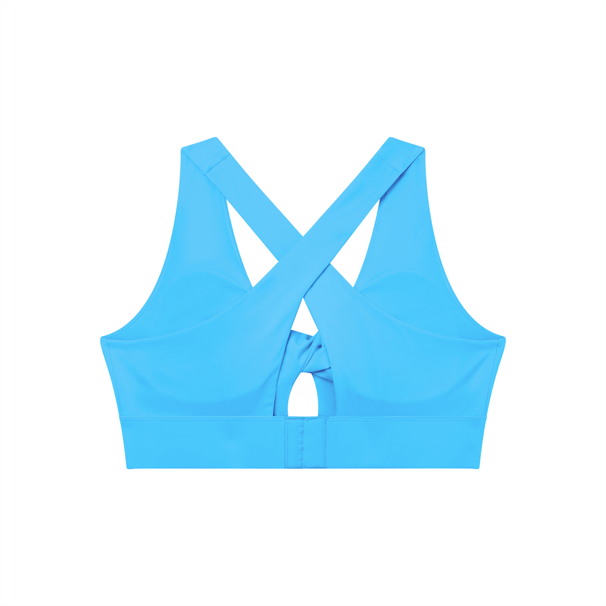 Twist-Front Sports Bra in Blue, back view