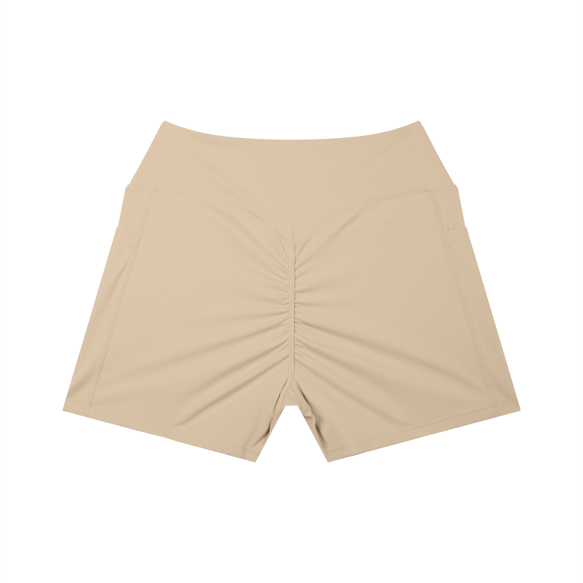 High-Rise Pocket Short in Khaki, back view