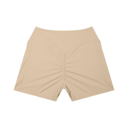 High-Rise Pocket Short in Khaki, back view