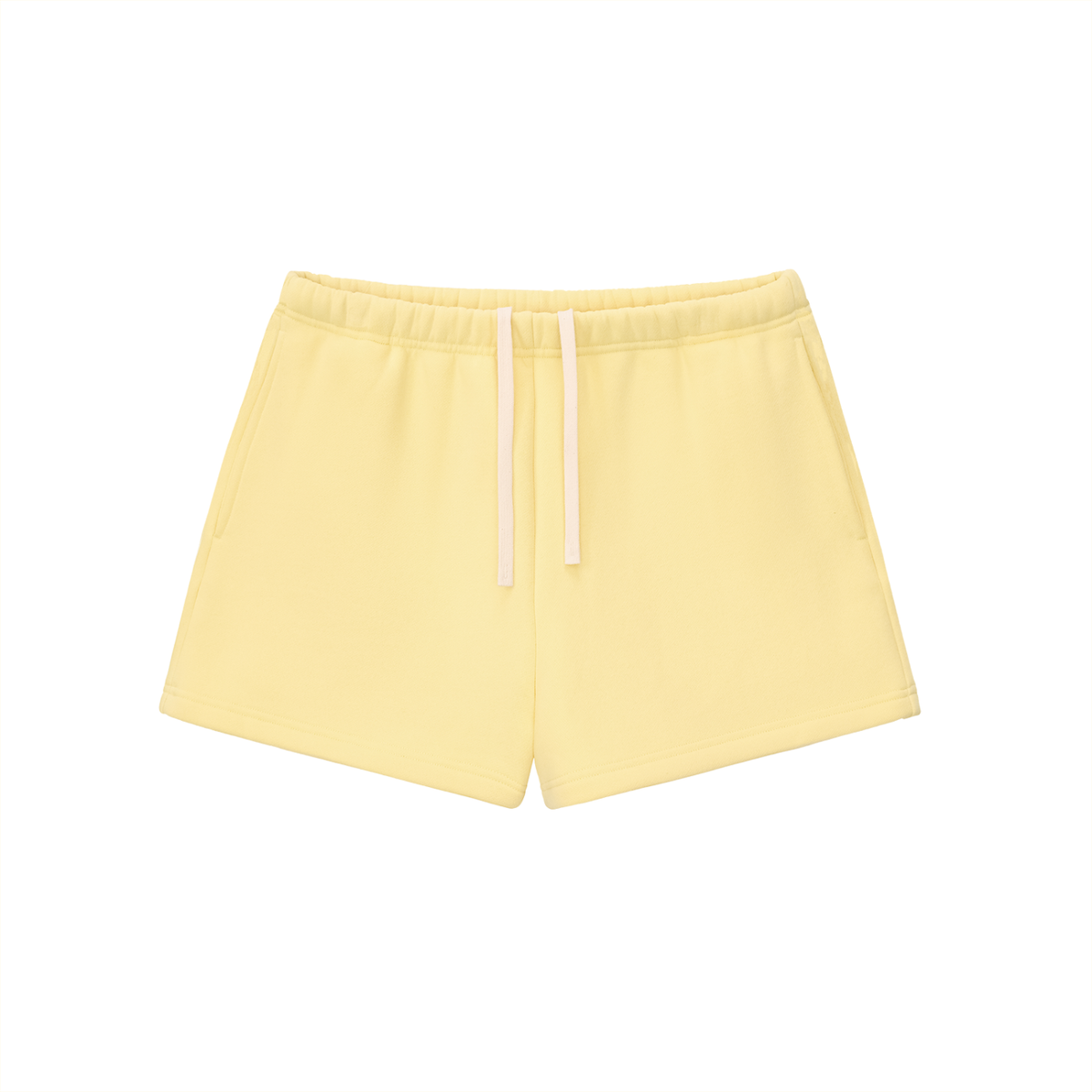 Drawstring Sweatshort in Yellow, front view