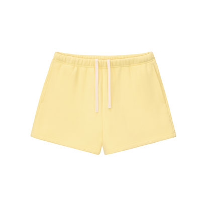 Drawstring Sweatshort in Yellow, front view