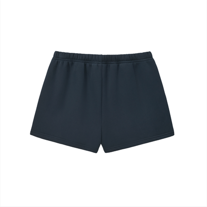 Drawstring Sweatshort in Navy Blue, back view