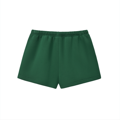 Drawstring Sweatshort in Blackish Green, back view