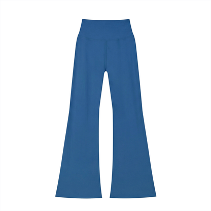 High-Rise Flare Legging in Colorful Blue, back view