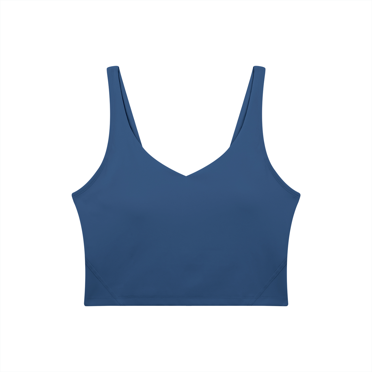 V-Neck Longline Tank in Navy Blue, front view