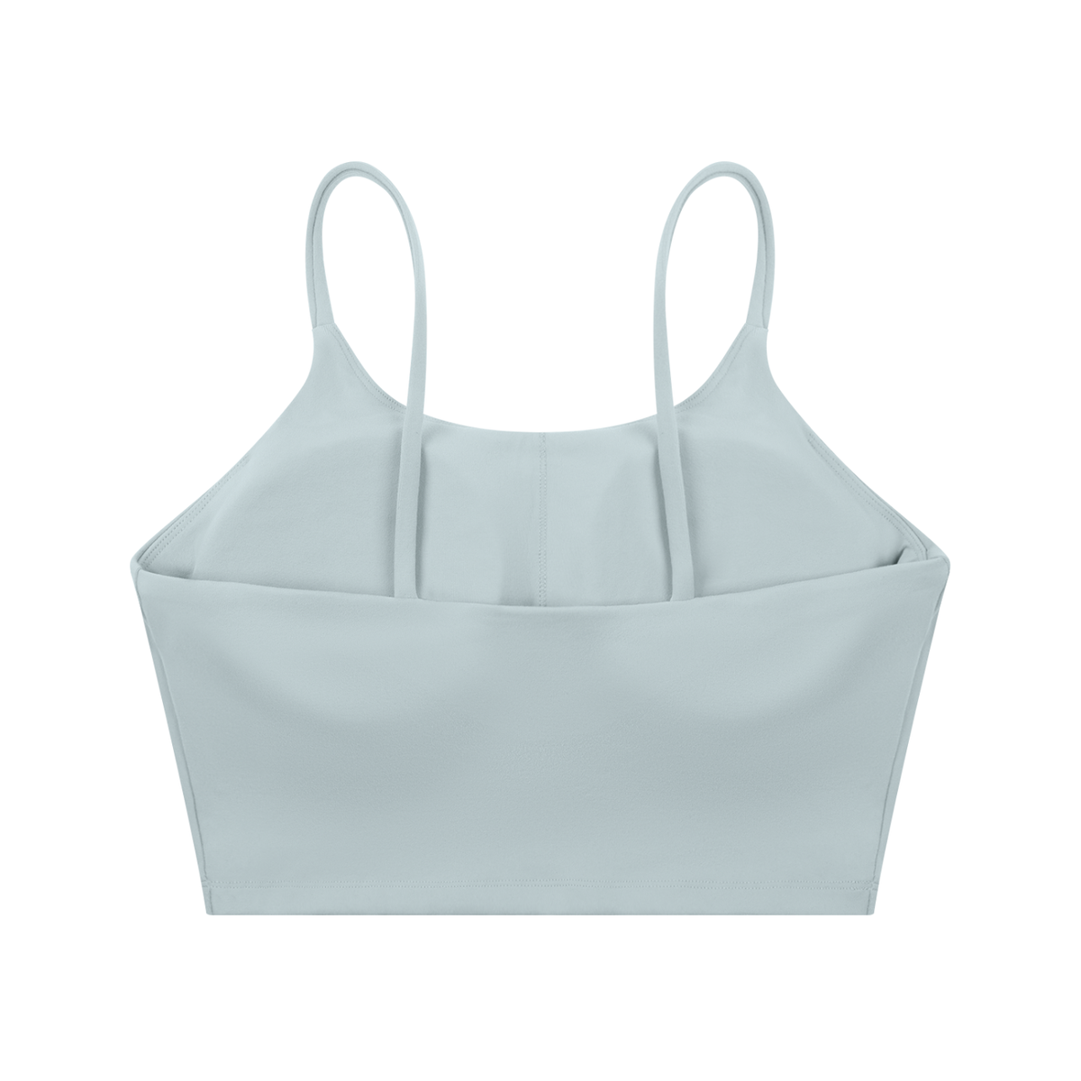 Strappy Longline Tank in Haze Blue, back view