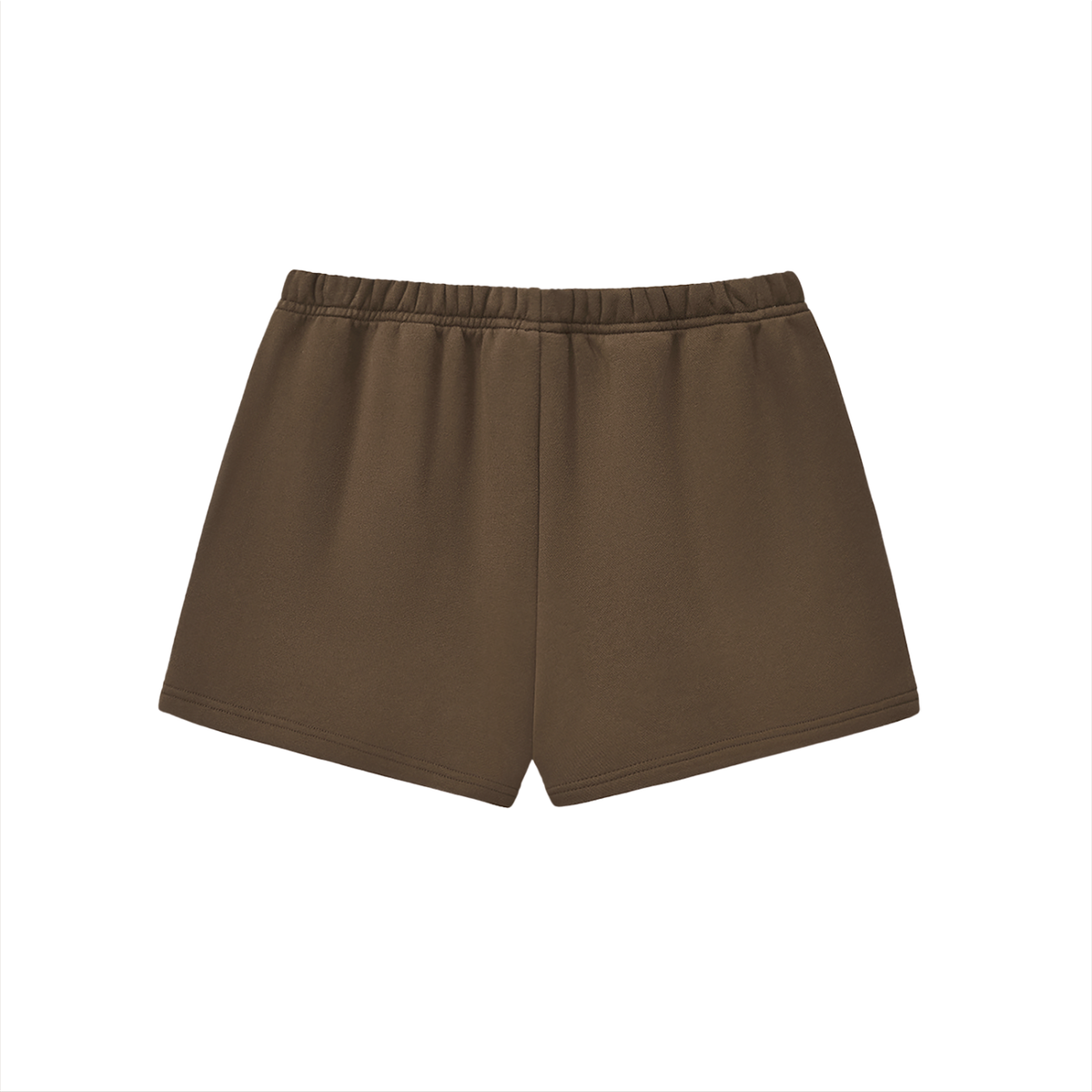 Drawstring Sweatshort in Brown, back view