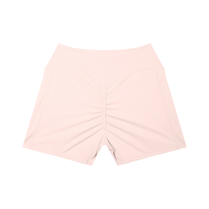 High-Rise Pocket Short in Light Pink, back view