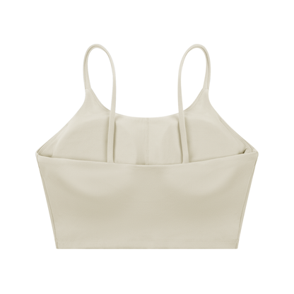 Strappy Longline Tank in Light Gray, back view