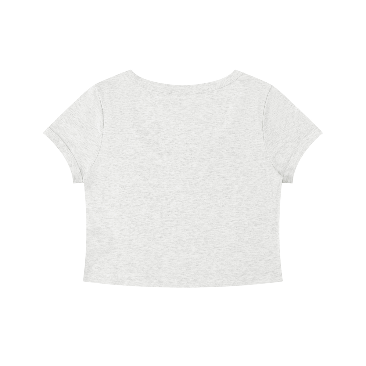 Slim Crop Tee in Oat Gray, back view