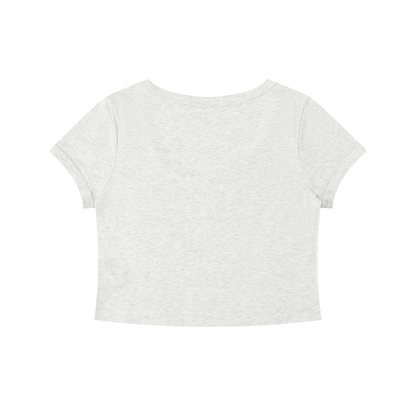 Slim Crop Tee in Oat Gray, back view