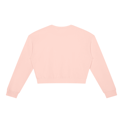 Cropped Crewneck Sweatshirt in Light Pink, back view