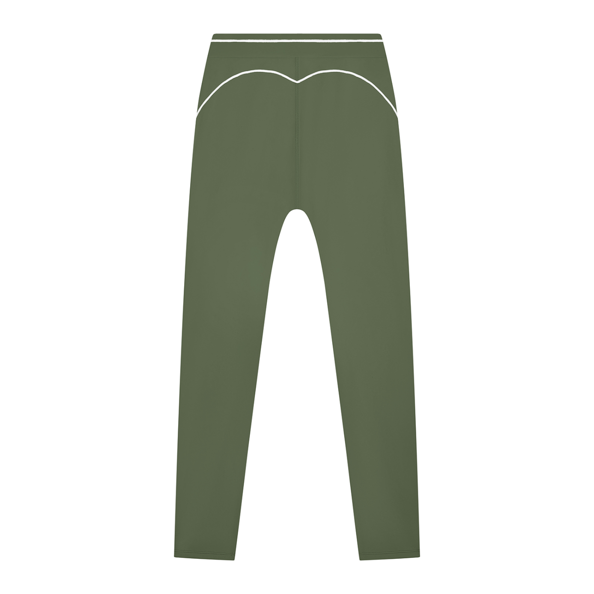 Topstitch High-Rise Legging in Gray Green, back view