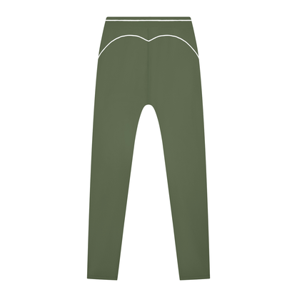 Topstitch High-Rise Legging in Gray Green, back view