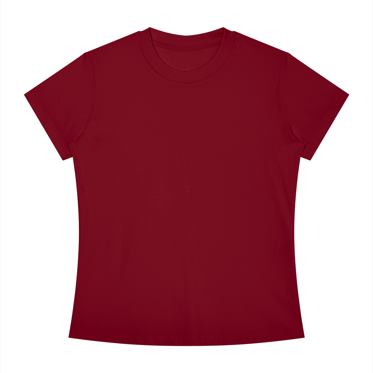 Slim Crewneck Tee in Wine Red, front view