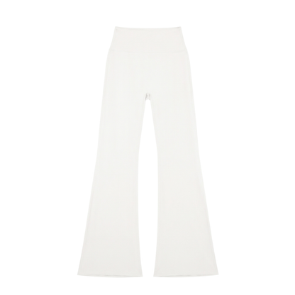 High-Rise Flare Legging in White, front view