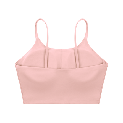 Strappy Longline Tank in Pink, back view