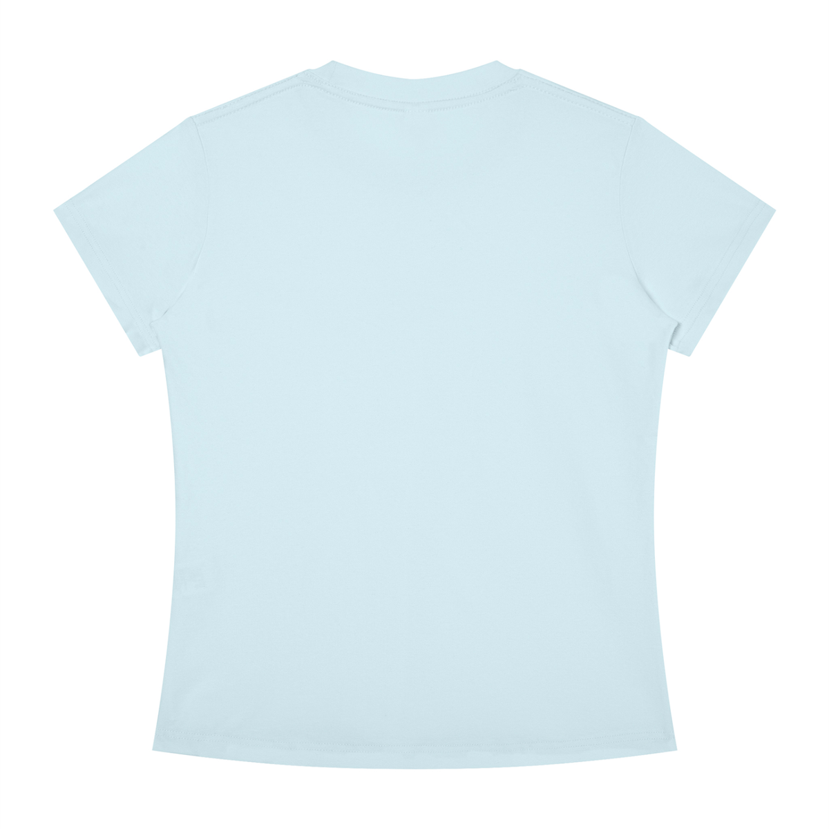 Slim Crewneck Tee in Sky Blue, back view