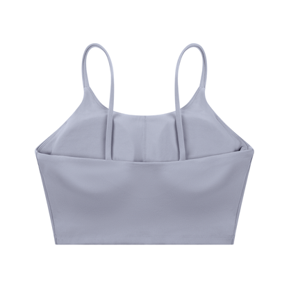 Strappy Longline Tank in Light Purple, back view
