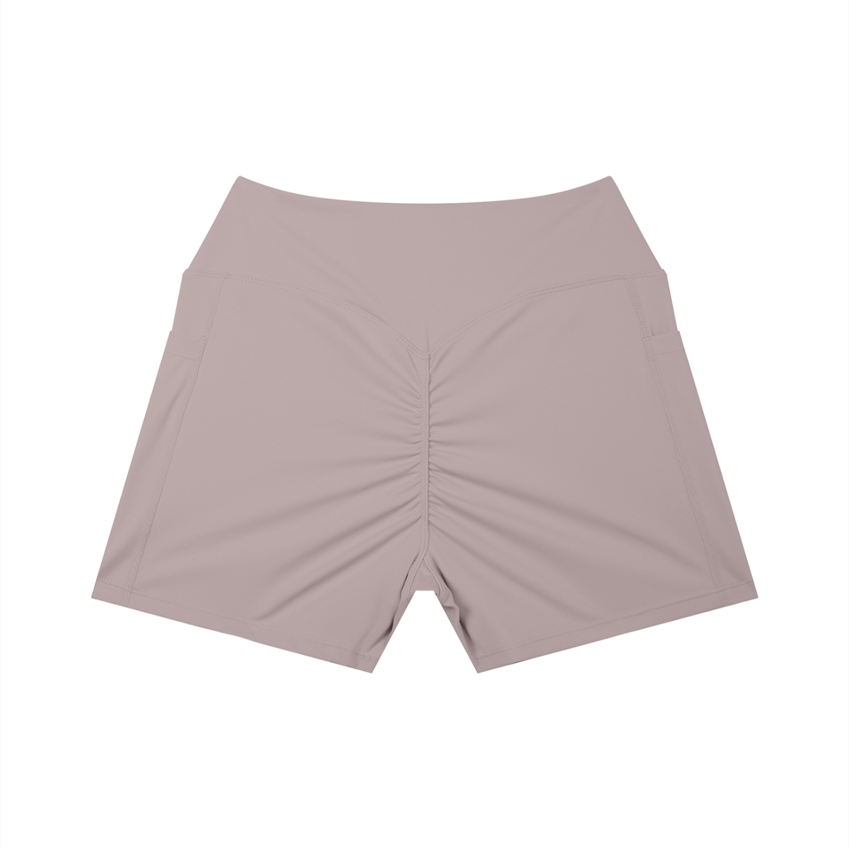 High-Rise Pocket Short in Ash Purple, back view