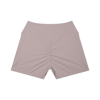 High-Rise Pocket Short in Ash Purple, back view
