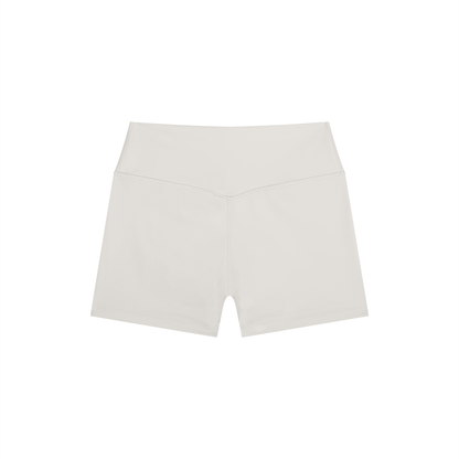 High-Rise Bike Short in Light Gray, back view