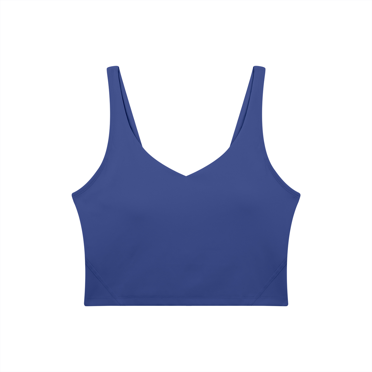 V-Neck Longline Tank in Royal Blue, front view