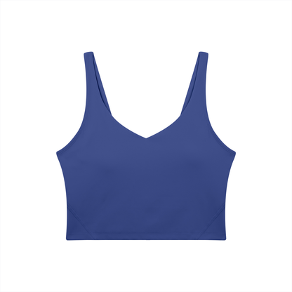 V-Neck Longline Tank in Royal Blue, front view