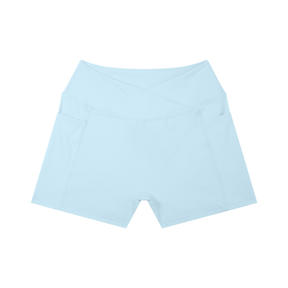 High-Rise Pocket Short in Sky Blue, front view