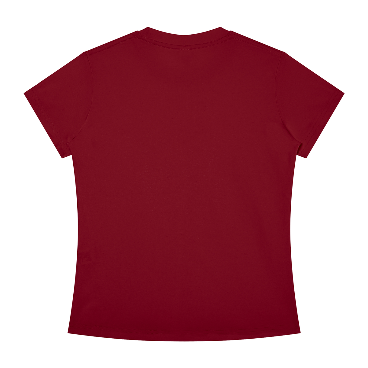 Slim Crewneck Tee in Wine Red, back view