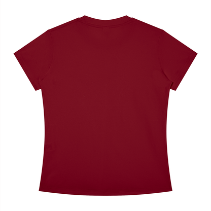 Slim Crewneck Tee in Wine Red, back view