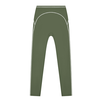 Topstitch High-Rise Legging in Gray Green, front view