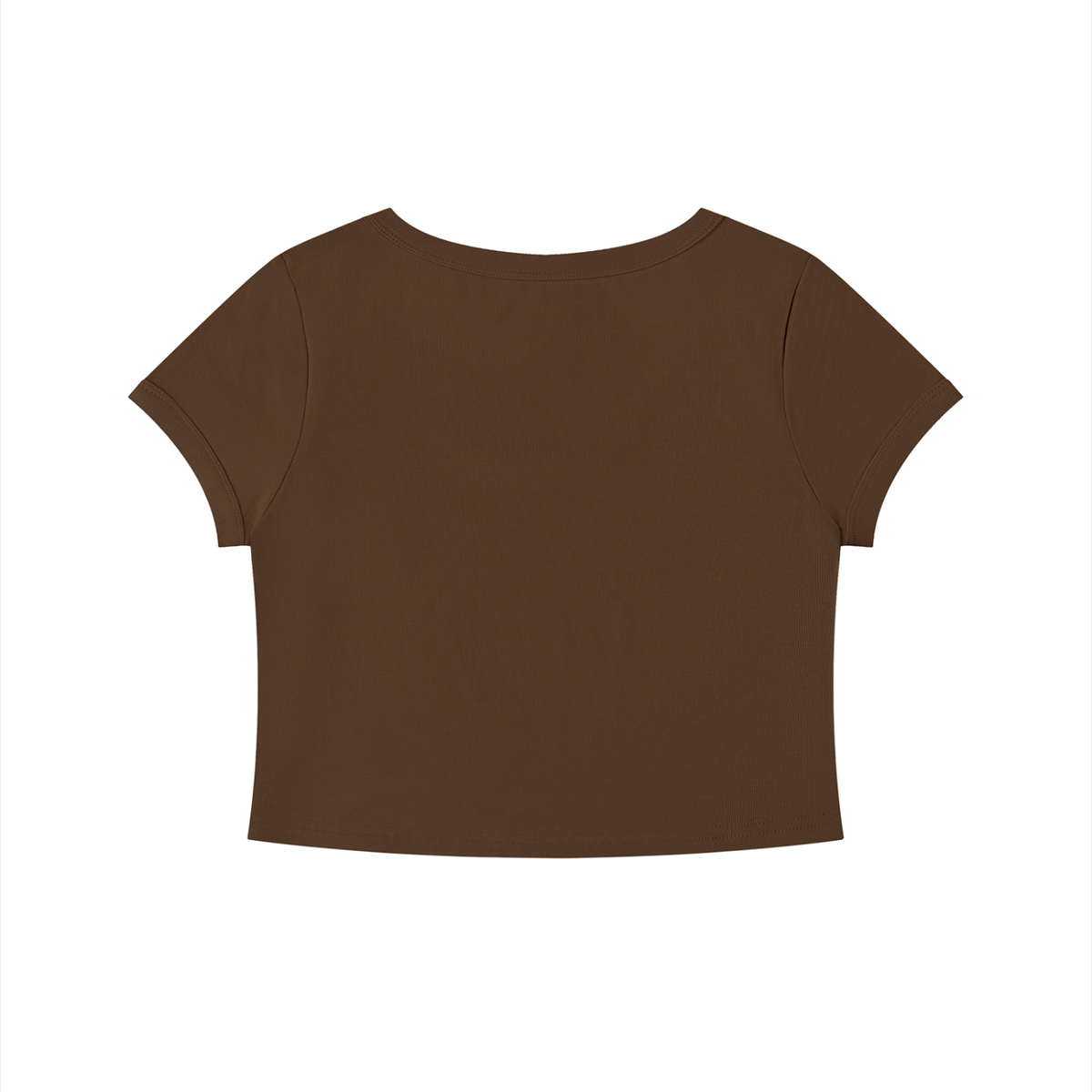 Slim Crop Tee in Brown, back view