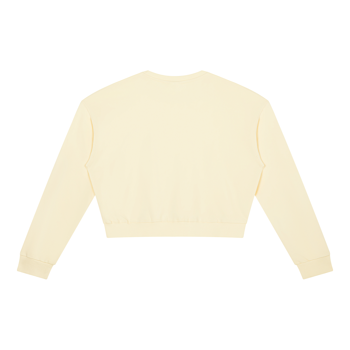 Cropped Crewneck Sweatshirt in Apricot, back view