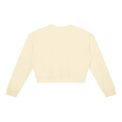 Cropped Crewneck Sweatshirt in Apricot, back view