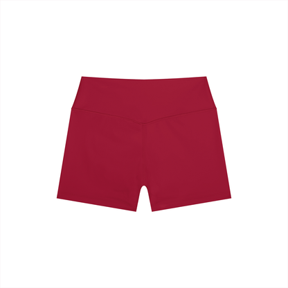 High-Rise Bike Short in Red, back view