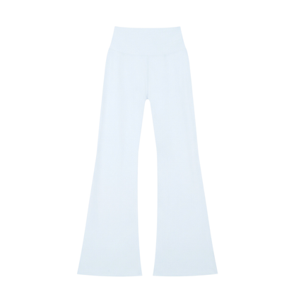 High-Rise Flare Legging in Sky Blue, back view