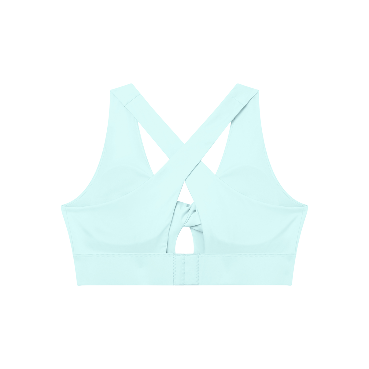 Twist-Front Sports Bra in Sky Blue, back view