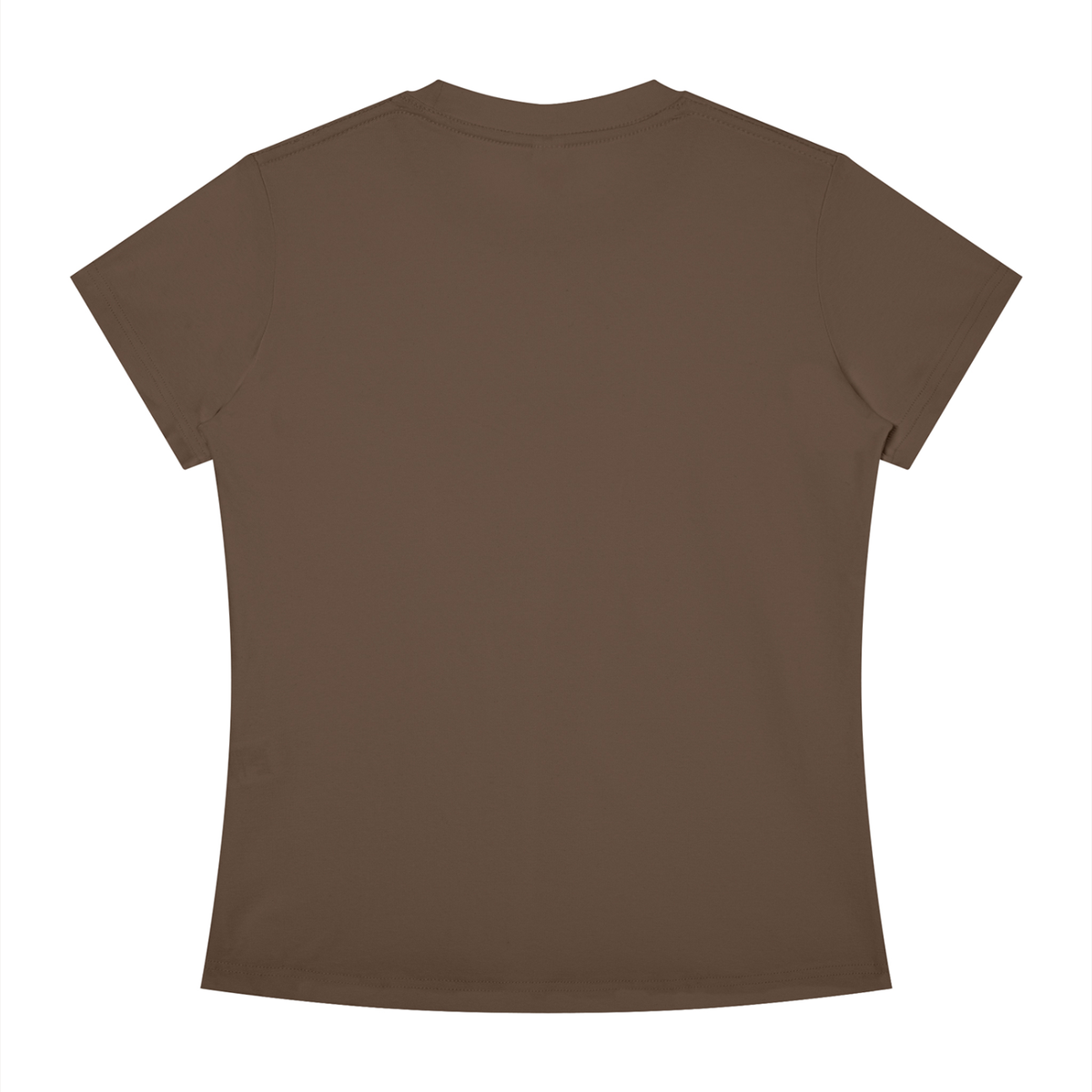 Slim Crewneck Tee in Coffee, back view