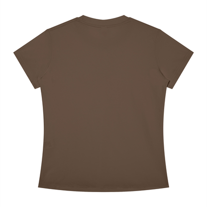 Slim Crewneck Tee in Coffee, back view