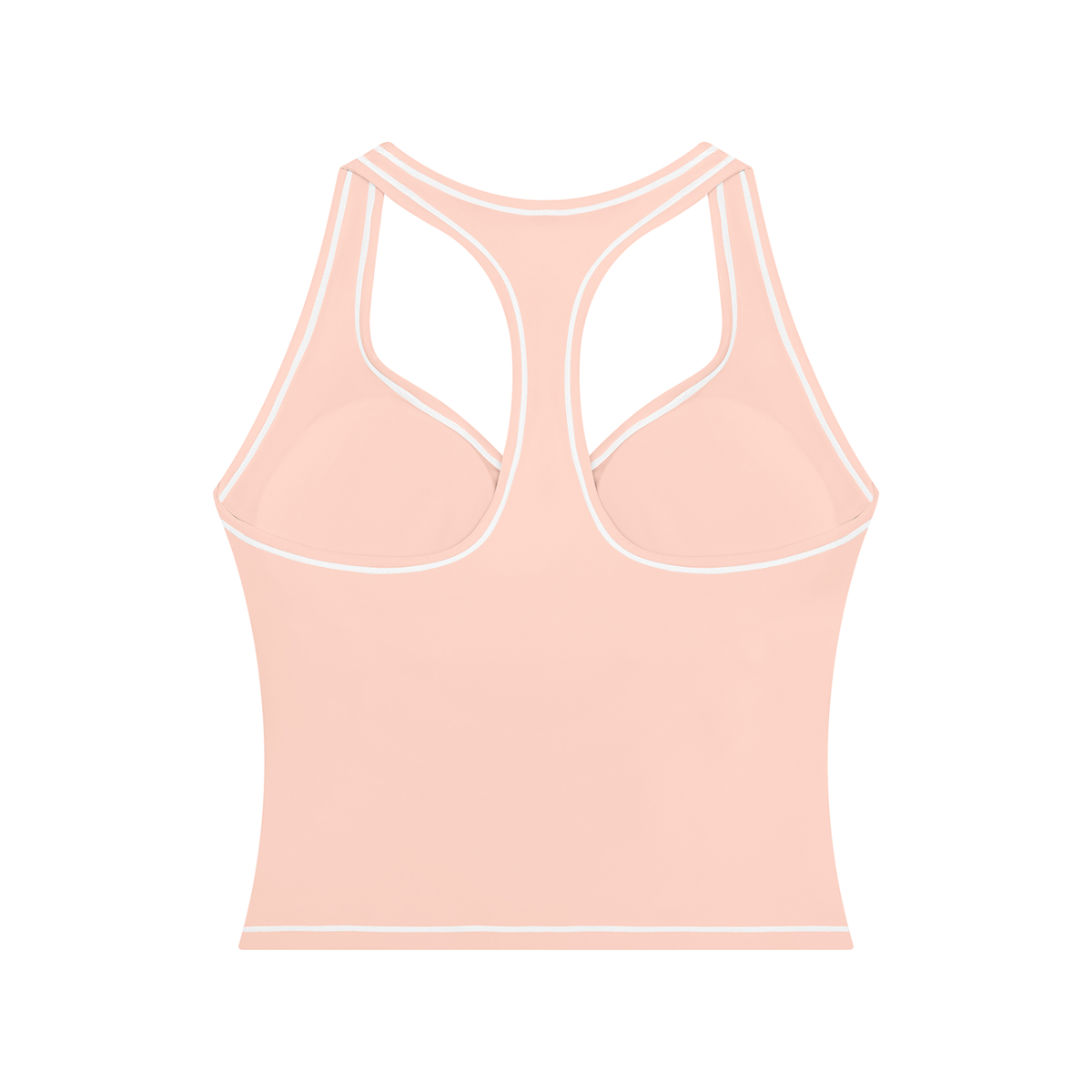 Topstitch Crop Tank in Light Pink, back view