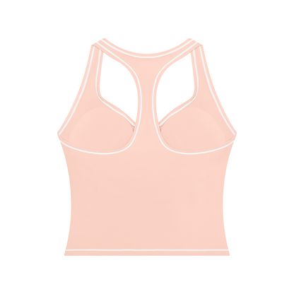 Topstitch Crop Tank in Light Pink, back view