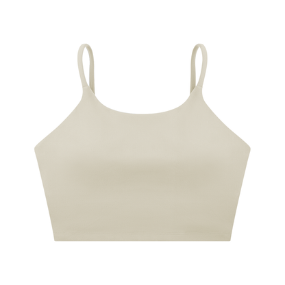 Strappy Longline Tank in Light Gray, front view